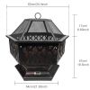 25 inch Steel Fire Pit for Garden, Backyard, Poolside Flame-Retardant Mesh Lid