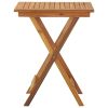 Folding Garden Table 23.6"x23.6"x29.5" Solid Acacia Wood