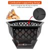 25 inch Steel Fire Pit for Garden, Backyard, Poolside Flame-Retardant Mesh Lid