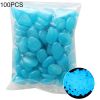 100Pcs Aquarium Glow in the Dark Artificial Pebbles Luminous Stones Garden Decor