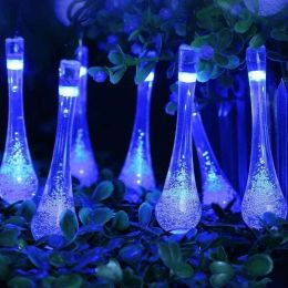21FT Outdoor Solar Powered 30 LED String Light (Color: Blue)