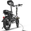 Electric Bike 500W Electric Commuter Bikes, Folding Mini Ebike 14'' Electric Bicycle with 48V 18Ah Battery, 21MPH Adults/Teens City E Bike