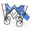 Collapsible Wagon Folding Cart with Canopy Beach Garden Outdoor Sport Utility Cart Wheels Adjustable Handle Rear Storage