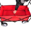 Collapsible Wagon Folding Cart with Canopy Beach Garden Outdoor Sport Utility Cart Wheels Adjustable Handle Rear Storage