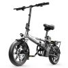 Electric Bike 500W Electric Commuter Bikes, Folding Mini Ebike 14'' Electric Bicycle with 48V 18Ah Battery, 21MPH Adults/Teens City E Bike